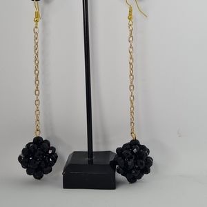 CYSTAL BALL CHAIN EARRING